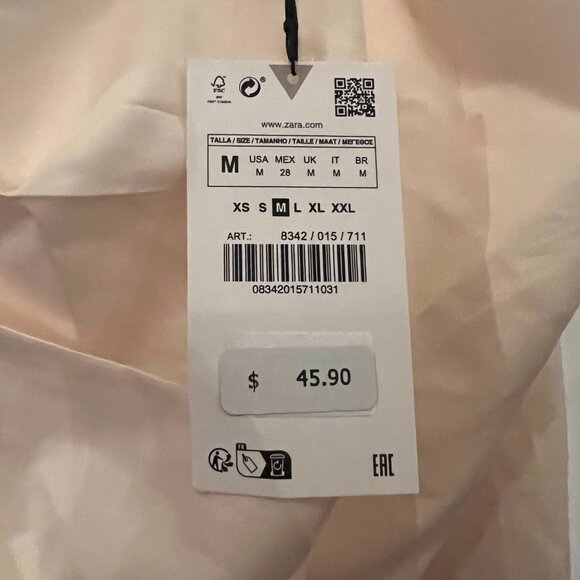 NWT Zara Asymmetric Gabardine Top - Picture 5 of 5